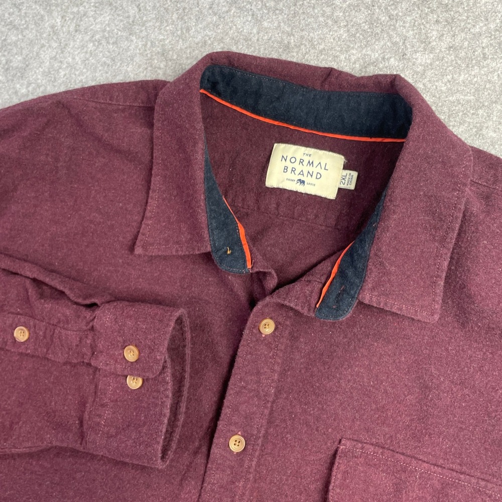 The Normal Brand Mens Shirt XXL Cotton Long Sleeve Button Down Up Knit